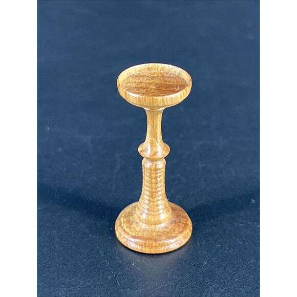 Dollhouse Miniature M Hunt Maire Wood Hand Turned Candle Holder New Zealand - Picture 1 of 8
